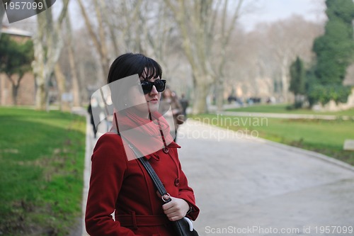 Image of woman visit ancient istambul in turkey