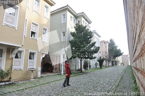 Image of woman visit ancient istambul in turkey