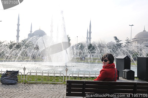 Image of woman visit ancient istambul in turkey