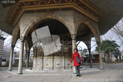 Image of woman visit ancient istambul in turkey