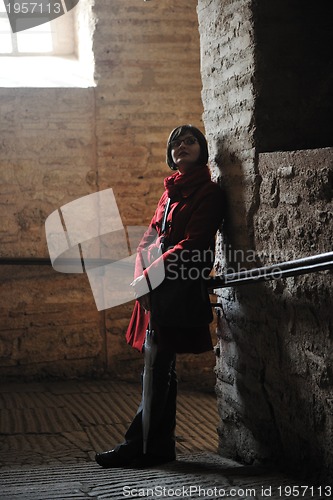 Image of woman visit ancient istambul in turkey