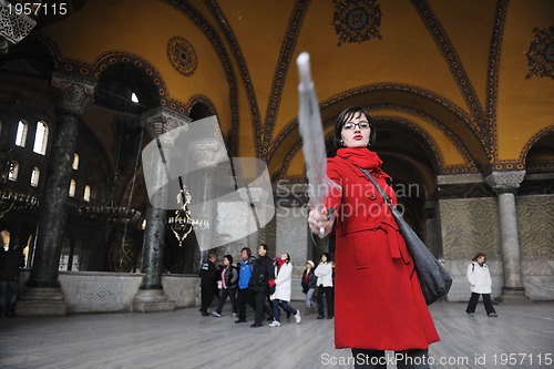 Image of woman visit ancient istambul in turkey