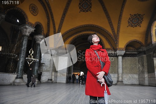 Image of woman visit ancient istambul in turkey