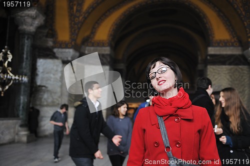 Image of woman visit ancient istambul in turkey