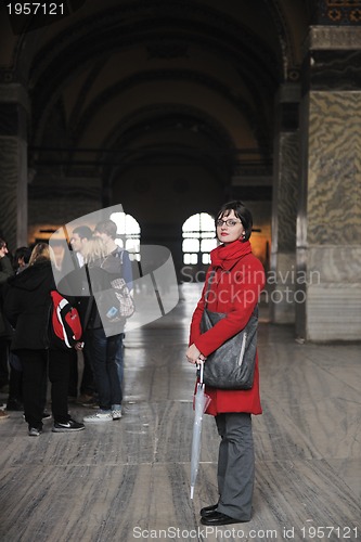 Image of woman visit ancient istambul in turkey