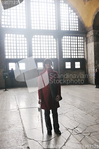 Image of woman visit ancient istambul in turkey