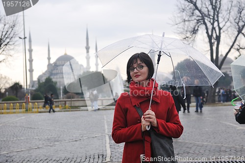 Image of woman visit ancient istambul in turkey