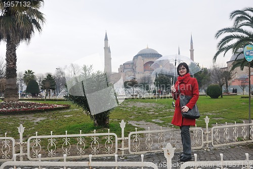 Image of woman visit ancient istambul in turkey