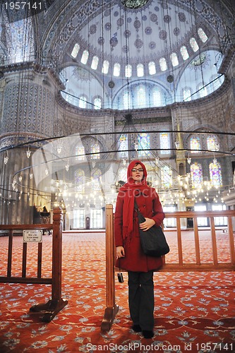 Image of woman visit ancient istambul in turkey