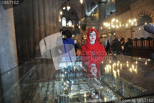 Image of woman visit ancient istambul in turkey