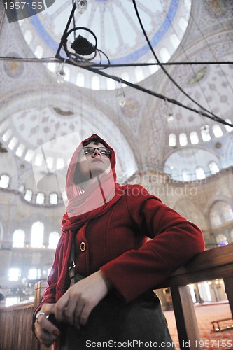 Image of woman visit ancient istambul in turkey