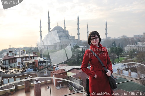 Image of woman visit ancient istambul in turkey