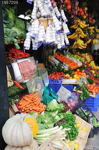Image of fresh fruits and vegetables at market