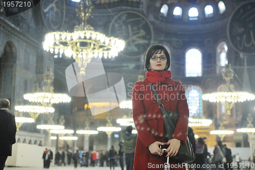 Image of woman visit ancient istambul in turkey