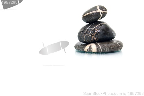 Image of .zen stones with reflection isolated