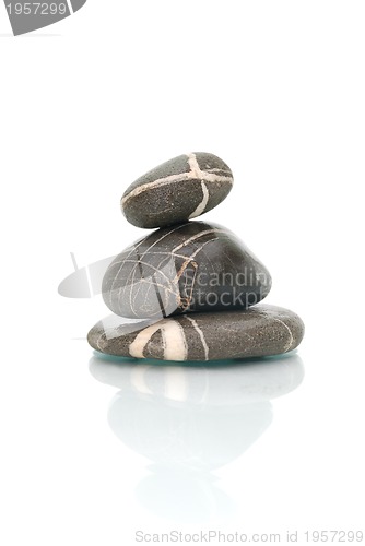 Image of .zen stones with reflection isolated