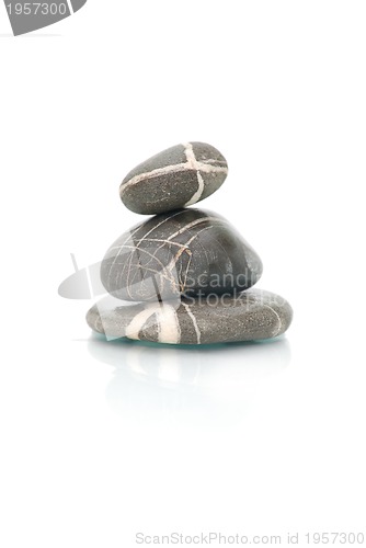 Image of .zen stones with reflection isolated