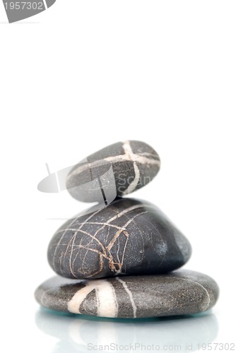 Image of .zen stones with reflection isolated