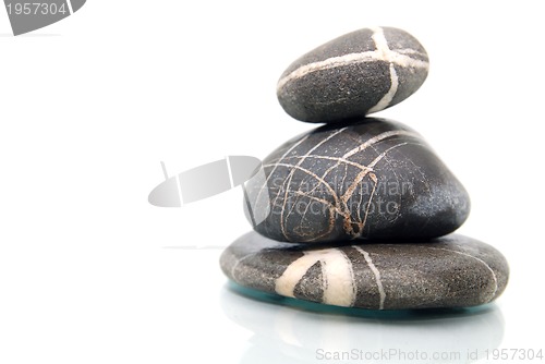 Image of .zen stones with reflection isolated