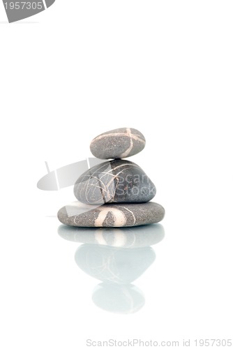 Image of .zen stones with reflection isolated