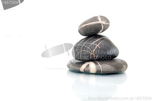 Image of .zen stones with reflection isolated