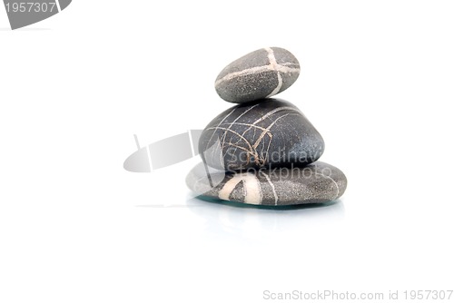 Image of .zen stones with reflection isolated