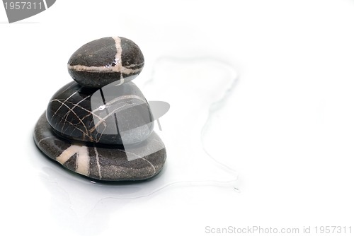 Image of .zen stones with reflection isolated