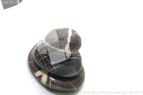 Image of .zen stones with reflection isolated