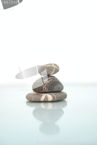 Image of .zen stones with reflection isolated