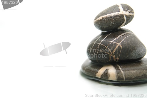 Image of .zen stones with reflection isolated