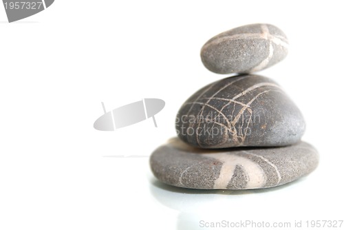 Image of .zen stones with reflection isolated