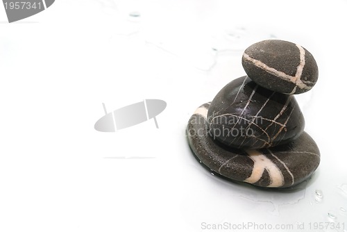 Image of .zen stones with reflection isolated