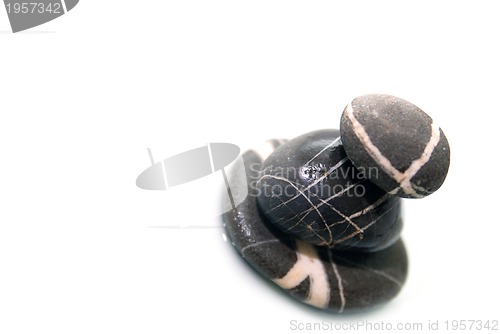 Image of .zen stones with reflection isolated