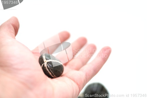 Image of .zen stones in palm 