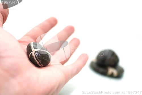 Image of .zen stones in palm 