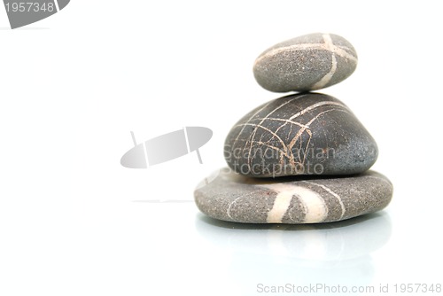 Image of .zen stones with reflection isolated