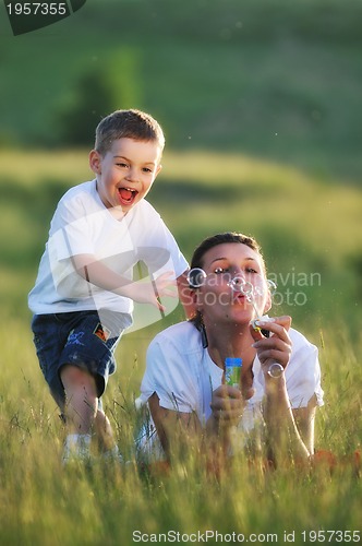 Image of woman child bubble