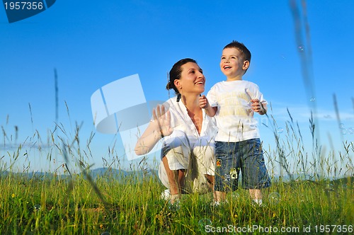 Image of woman child bubble