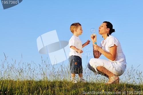 Image of woman child bubble