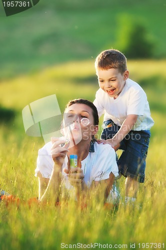 Image of woman child bubble