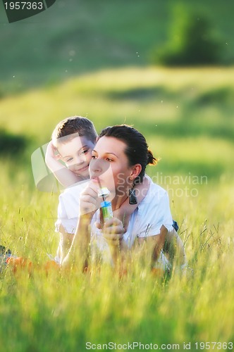 Image of woman child bubble