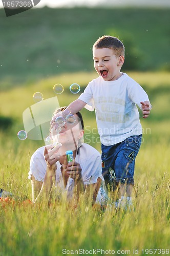 Image of woman child bubble