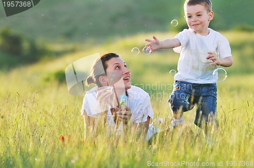 Image of woman child bubble