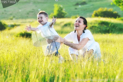 Image of woman child bubble