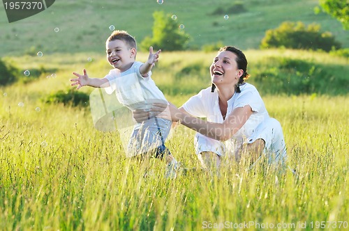 Image of woman child bubble