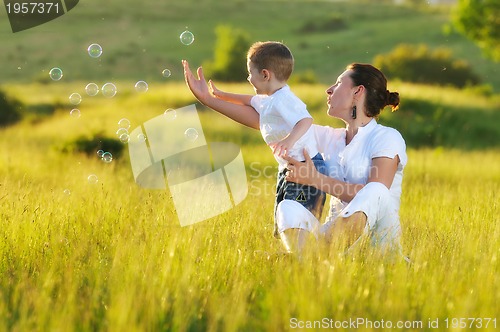 Image of woman child bubble