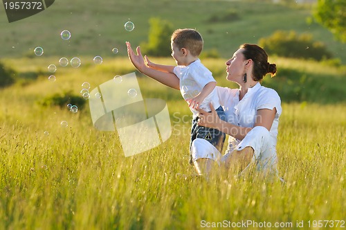 Image of woman child bubble