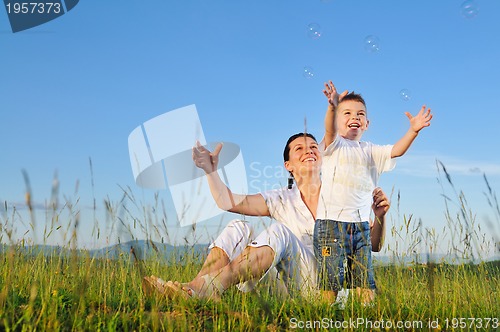 Image of woman child bubble