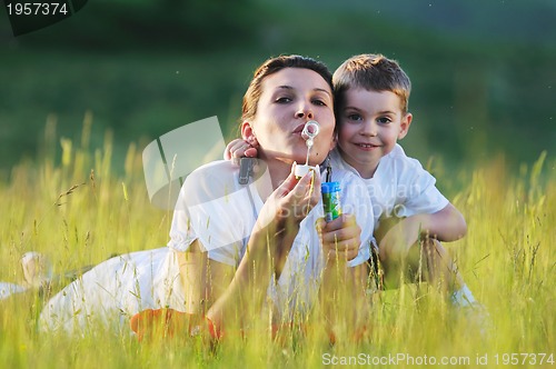 Image of woman child bubble