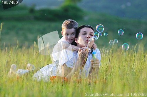 Image of woman child bubble